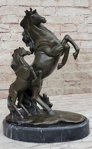 Caballo Poni Adulto y Bebé Doble Crianza Caballos Bronce Estatua Escultura Decoración - Imagen 1 de 10