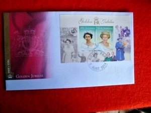2002 GOLDEN JUBILEE ER MINI SHEET FDC WITH ROYAL PARK DATE STAMP QUEEN ELIZABETH - Picture 1 of 1