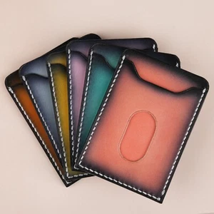 Leather Slim Card Holder - Natural Streaks, Custom Credit Card - Imagen 1 de 33