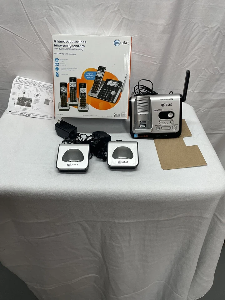 cl83413 contestador inalámbrico con 2 estaciones de carga las 3 probadas y funcionan. Foto 1 de 2