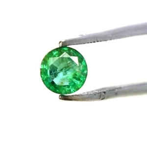 4.25 mm Certified Natural Emerald Round Cut 0.26 CTS Unheated Loose Gemstone - Picture 1 of 6