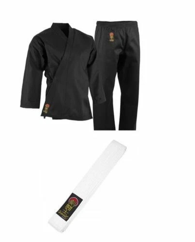 ProForce 7.5 oz. Karate Uniform with Elastic Drawstring Child Youth Adult Black - Image 1 of 1