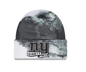 New York Giants New Era Sideline Ink Dye Cuffed Knit Hat - Black/White - Picture 1 of 2