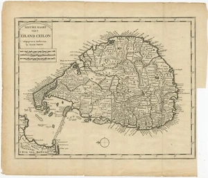 Mapa antiguo de Ceilán de Tirion (1731) - Imagen 1 de 1