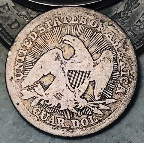 1853 Seated Liberty Quarter 25C RAYS ARROWS Ungraded 90% Silver US Coin CC18794 Cover