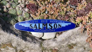 VINTAGE EMAILLE AUTO KÜHLER AUTO EMBLEM / ABZEICHEN # SALMSON FRANKREICH - Bild 1 von 2