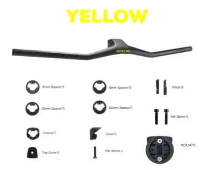 Manillar de bicicleta MTB de cabina integrado de fibra de carbono completo de 40° grados 740 mm Foto 1 de 4