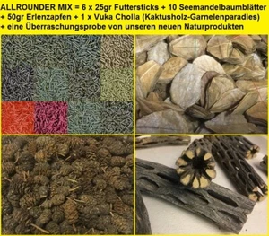 ALLROUNDER MIX = 6 x 25gr Futtersticks, 50gr Erlenzapfen, 10 SMBB, 1 Vuka Cholla - Picture 1 of 2