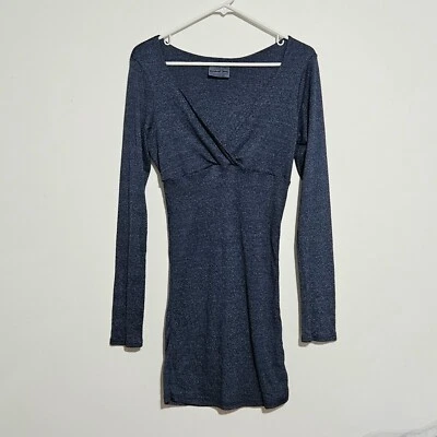 Michael Stars Womens Dress OS One Size Fits Most Blue V-Neck Long Sleeve USA - Image 1 of 4