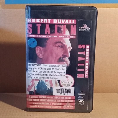 Stalin VHS Tape 1992 Historical Drama/Bio TV Movie Robert Duvall Rental Copy Foto 1 de 4
