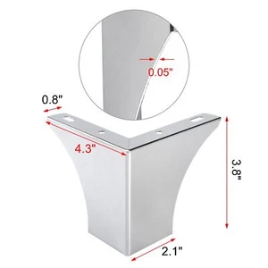 4 Inch Metal Furniture Legs Set of 4 Heavy Duty Furniture Feet Minimalist Des... - Picture 1 of 6