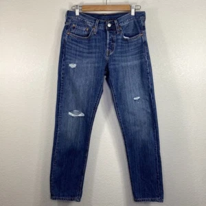 Levi's 501 Slim Taper Button Jeans Distressed Damengröße 26 Schrittlänge 28" - Bild 1 von 11