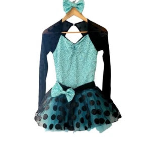 Weissman Aqua and Black Dance/Jazz Costume Theater Plays Cosplay Size Sm Adult - Picture 1 of 11