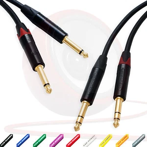 Pseudo Balanced Mono Jack to TRS Jack Lead (PAIR). Van Damme Starquad Cable - Picture 1 of 10