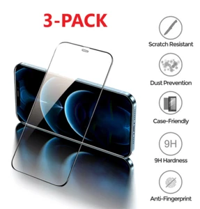 3x Für iPhone 14 13 12 11 Max XR X Full Cover Hartglas Displayschutzfolie - Bild 1 von 4