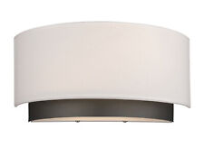 Z-Lite 196-2S Bronze Jade 2-Light Wall Sconce With White Fabric Shade
