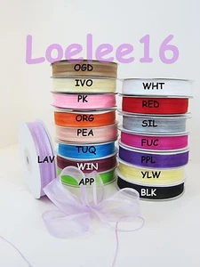 Satin Edge Organza Pull Up Bow Ribon 5/8" x 25 yards (16mm x 75 ft) gift roll - Picture 1 of 1