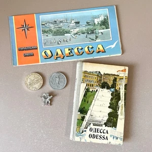 Vintage Odesa Souvenir Book, Map, USSR Pin, Humorina Coins, 1980s Set - Picture 1 of 6