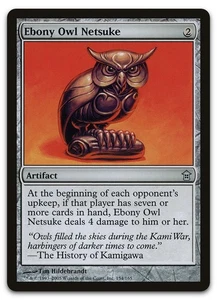 Ebony Owl Netsuke #154 (LP) Saviors of Kamigawa SOK Magic MTG - Picture 1 of 2
