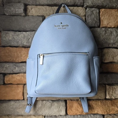 KATE SPADE Leila Dusty Blue Dome Backpack Pebbled Leather Medium - Image 1 of 4