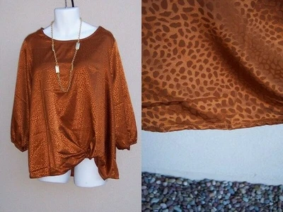 Dressbarn copper shimmer top blouse plus size 3x FALL THANKSGIVING silky shirt - Image 1 of 4