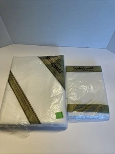 VTG Springmaid No-Iron Marvelaire Double Flat Sheet 2 Standard Pillow Cases WHT - Picture 1 of 6