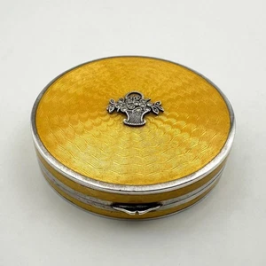 KOMPAKTES STERLINGSILBER UND GUILLOCHIERTE EMAILLE LONDON IMPORT 1927 COHEN & CHARLES - Bild 1 von 12