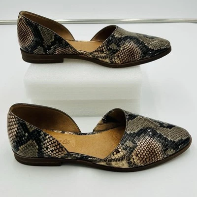 Madewell Marisa d'Orsay Plano Piel de Serpiente Cuero Repujado Talla 6 Foto 1 de 4