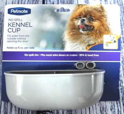 Petmate No Spill Kennel Cup двойной ужин 13 унций на боковое заполнение снаружи - Изображение 1 из 2