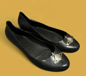 Vivienne Westwood Women's Flat Shoes Black Melissa Size 6 Eu 38 Vgc - Picture 1 of 9