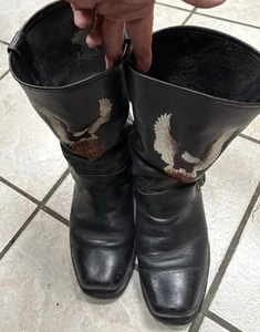 MENS REALLY NICE HARLEY-DAVIDSON BOOTS 10 EMBROIDERED LOGO ON FRONT - Picture 1 of 16