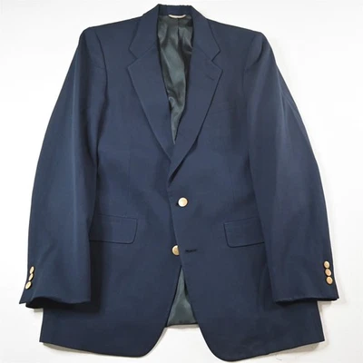 Винтажный сделано в США Christian Dior 40L темно-синий золотой кнопка блейзер куртка спортивное пальто - Изображение 1 из 4