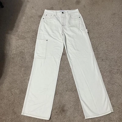 Pantalones de mezclilla para mujer Vanilla Star vintage blancos carpintero talla 2 Foto 1 de 4