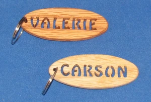 Llavero ovalado cortado a mano personalizado - plantilla - para hombre - Imagen 1 de 1