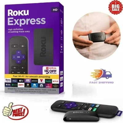 Streaming Player Stick Roku HDTV 1080p NEWEST VERSION Digital Wireless No Fees - Image 1 of 4
