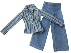 Conjunto de jeans y camisa a cuadros para muñeca Robert Tonner Gene Tyler Alex de 16" de mezclilla - Imagen 1 de 2