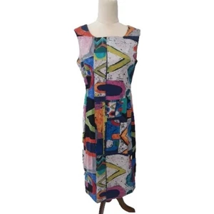 Vestido Andiamo Talla 10 Multicolor Sin Mangas Elastizado Hasta la Rodilla - Imagen 1 de 7