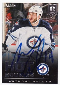ANTHONY PELUSO, WINNIPEG JETS, RARE SIGNED/AUTO'D 2013-14 SCORE ROOKIE NHL CARD. - Picture 1 of 1