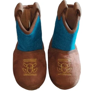 Toy Story Sheriff Woody Cowboy Boot Slippers Rubber Bottom Size 5-6 - Picture 1 of 9
