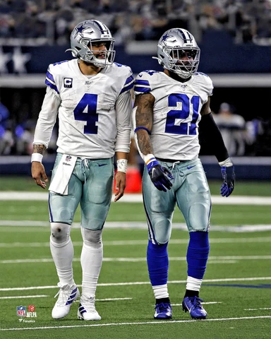 Dak Prescott and Ezekiel Elliott Dallas Cowboys Unsigned 8" x 10" Photo Cover