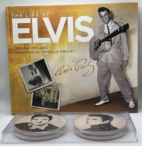 The Life of Elvis Book by Frank Hyland Whitman 2014 with 4 Elvis Drink Coasters - Imagen 1 de 1