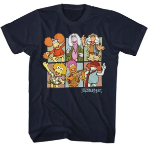Fraggle Rock 80's Group Photo Blocks Jim Henson Puppeteer Men's T Shirt - Picture 1 of 3