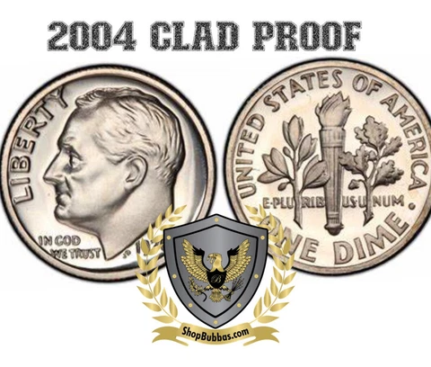 2004 S Roosevelt DIME PROOF (CLAD) * DIRECT FROM PROOF SET *GEM * FREE SHIPPING Cover