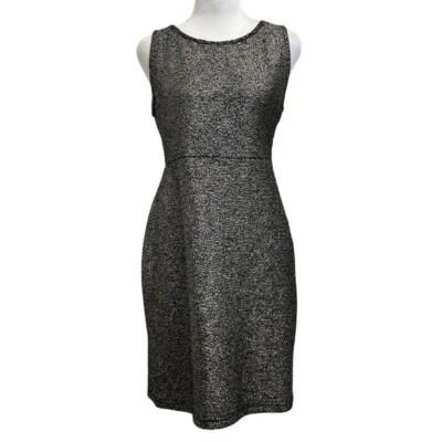 Aqua черный и золотой металлический колена бар назад Shift платье sz L блестящий вечеринки - Изображение 1 из 4