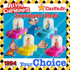 Trineos Carl's Jr. 1994 Chipmunk Snowdome Alvin Simon Trineo de Nieve TU Juguete ELECCIÓN - Imagen 1 de 13