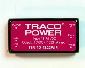 1 x TRACOPOWER DC-DC Converter TEN 40-4823WIR, Vin 18-75V dc, Vout ±15V dc - Picture 1 of 2