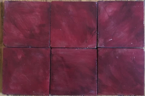 4x4 Cottage Craft Tile Arts and Crafts Red Kitchen Fireplace Wall Tile 2pc Cover
