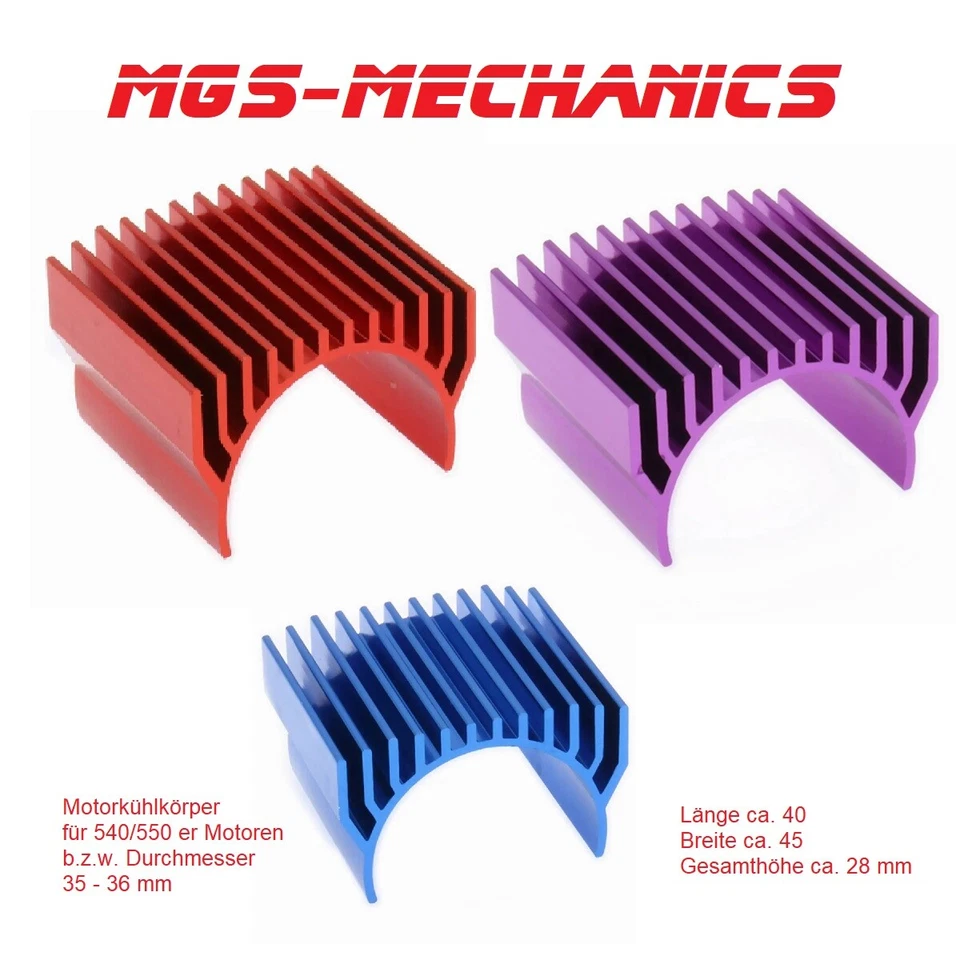 Ein Motorkühlkörper für 540/550 er Motoren mit 35 - 36 mm Durchmesser aus Alu - Bild 1 von 1