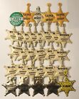 Lot Of 30 Vintage Fold Over Tab Pinback Sheriff Campaign Pins