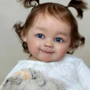28 Zoll realistische Reborn Baby Puppe fertig Kleinkind Mädchen verwurzeltes Haar Stoffkörper Geschenk - Bild 1 von 5